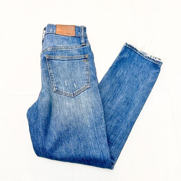 Madewell The Perfect Vintage Crop Jean Denim Raw Hem Zip Fly Size 23 - Picture 9 of 9